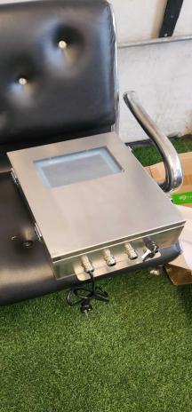 Stainless-steel weighing controller with touchscreen and cable ports