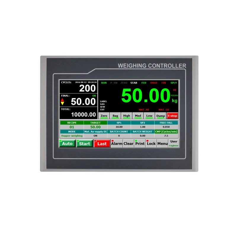 Touch Screen Weight Scale Weighing Indicator Controller , Single-Scale Packing Bagging Controller for Weighing Scale view 2