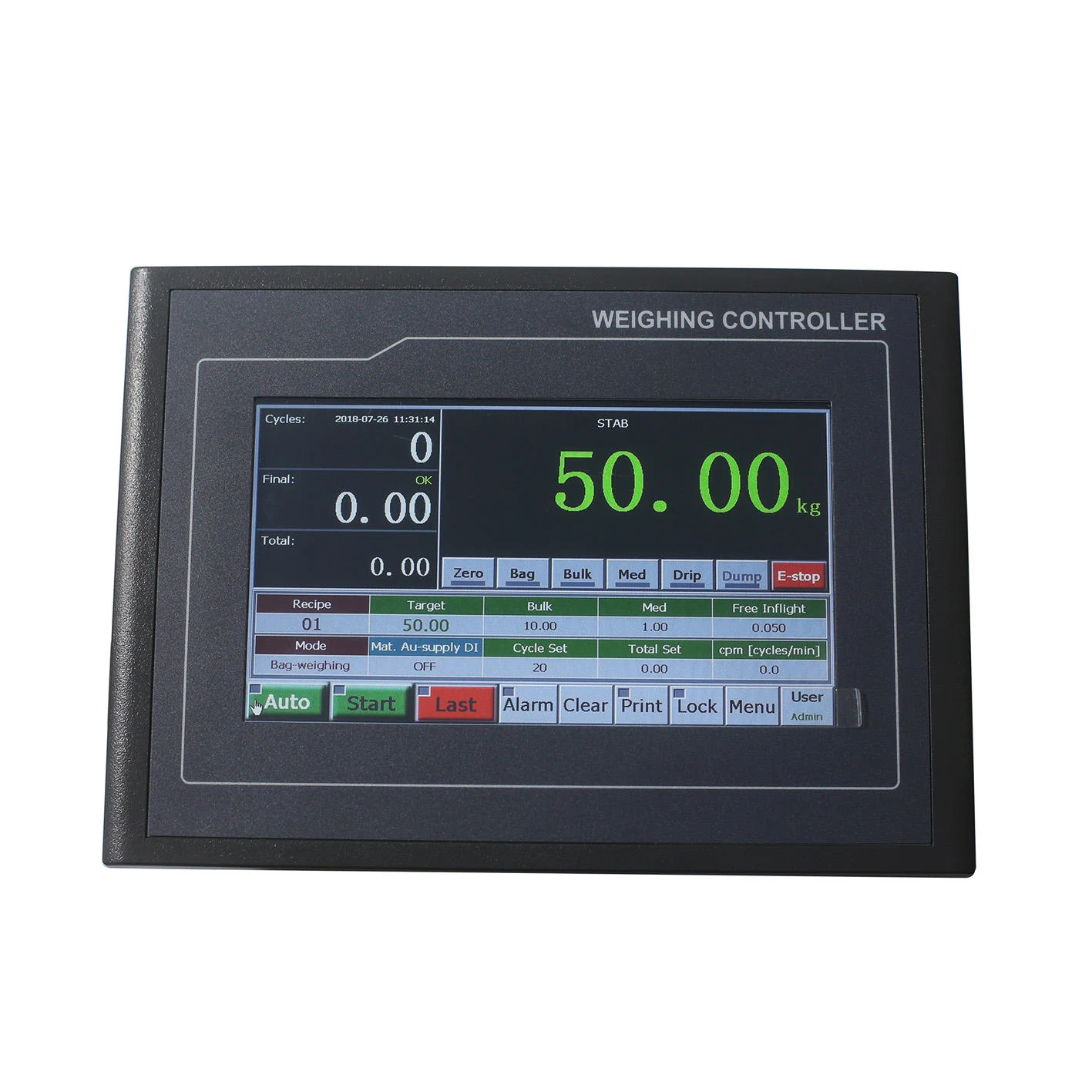 เครื่องแสดงค่าเครื่องชั่งบรรจุถุง FMSCales, เครื่องควบคุมบรรจุถุงถังป้อนเดี่ยวสำหรับงานชั่งอุตสาหกรรม BST106-M10[AL] view 38